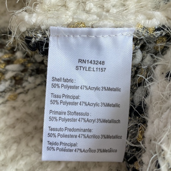 Moth Anthropologie ivory crew fringe poncho sweater small - Picture 5 of 7